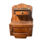 Hanging bedside table - marble and wood