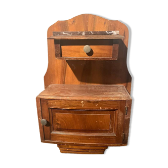 Hanging bedside table - marble and wood