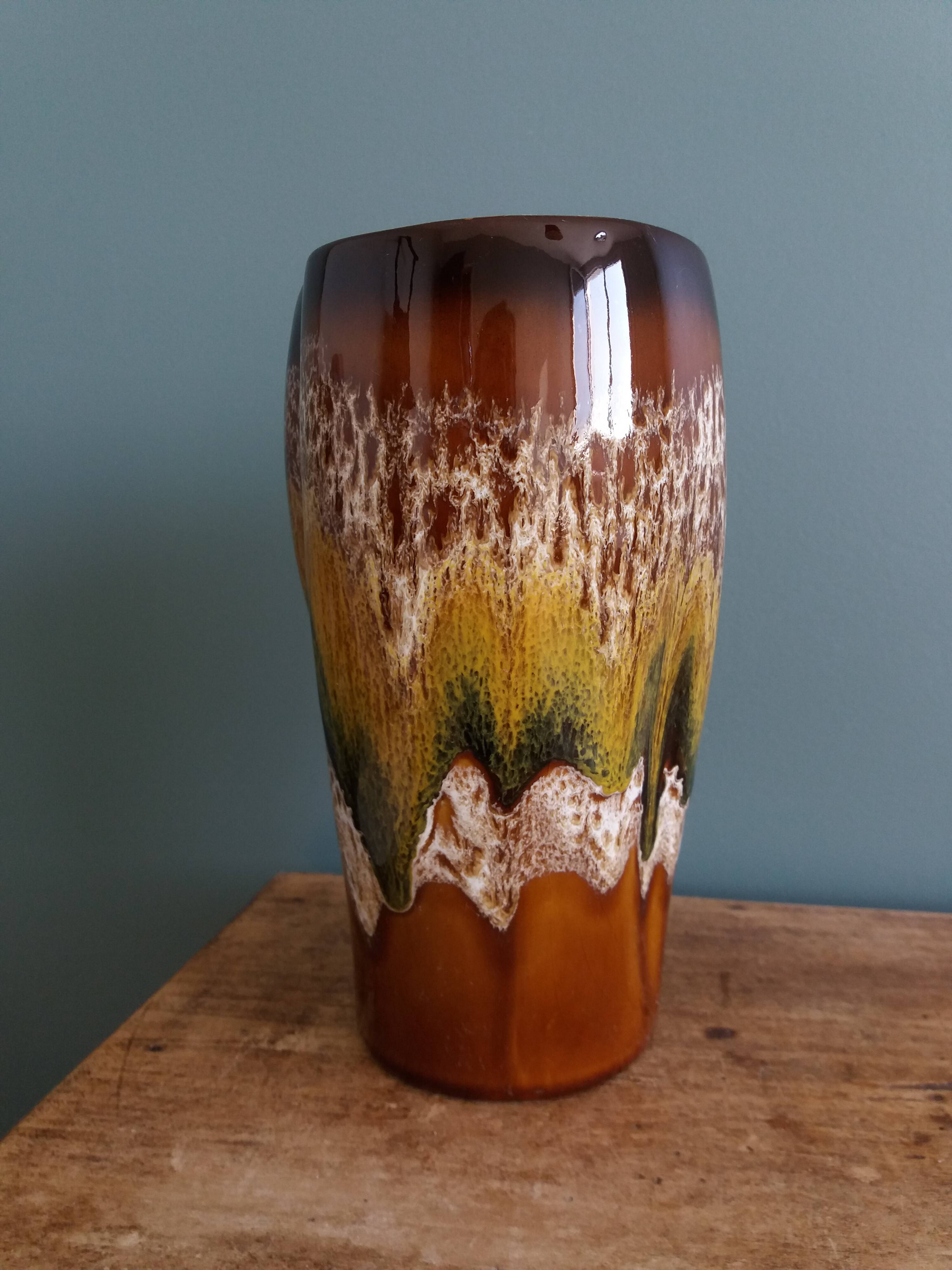 Sarreguemines Digoin flamed ceramic vase
