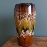 Sarreguemines Digoin flamed ceramic vase