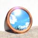 Mirror vintage round wood, 60cm