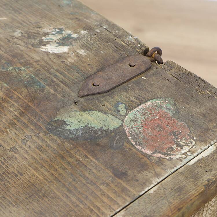 Folk art painted bridal chest