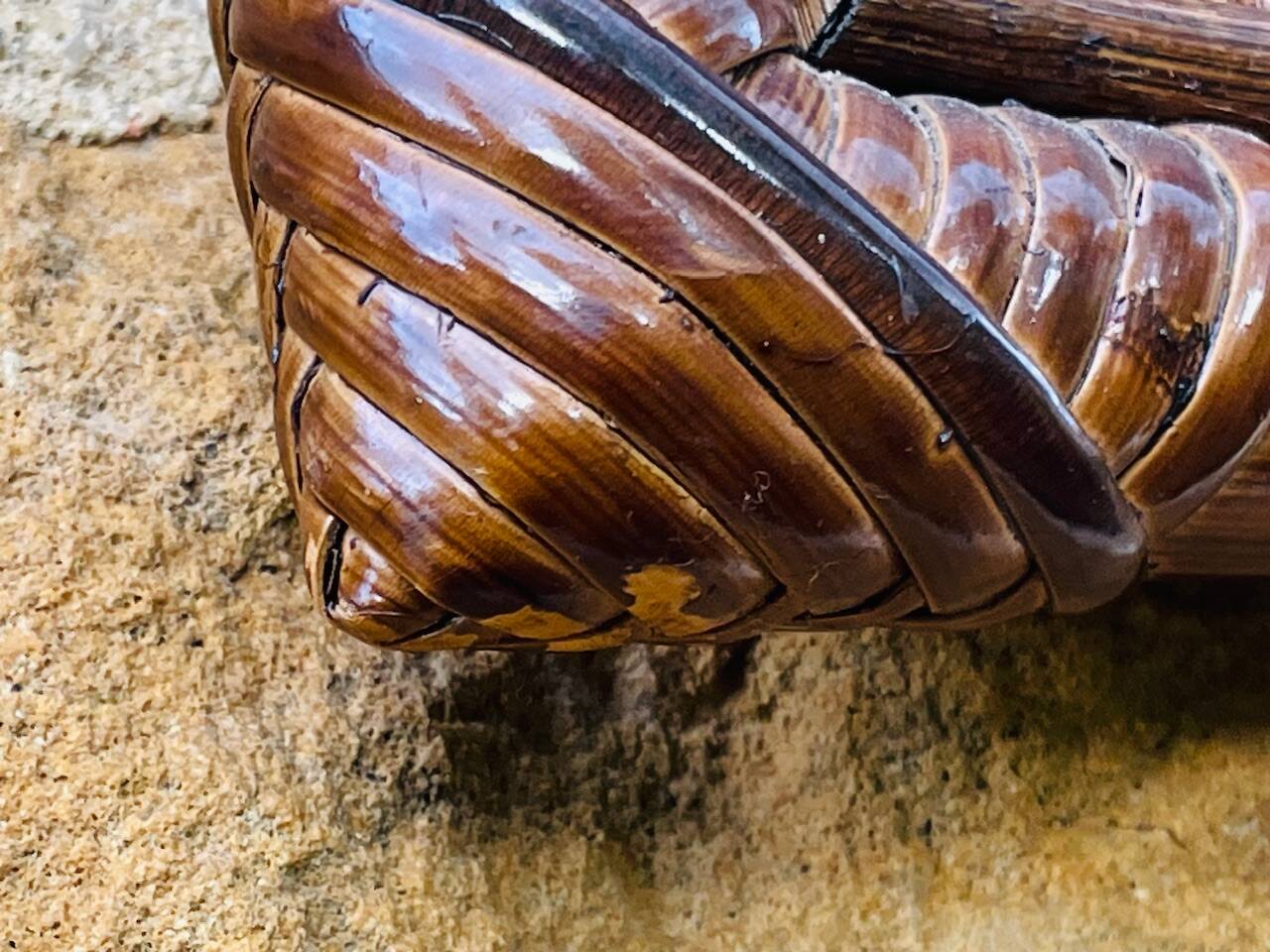Vintage mirror, bamboo, caning and rattan, circa 1960s