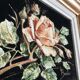 Painting on velvet "La rose" signed L. Boucher