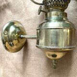Pair of opaline and brass wall lights