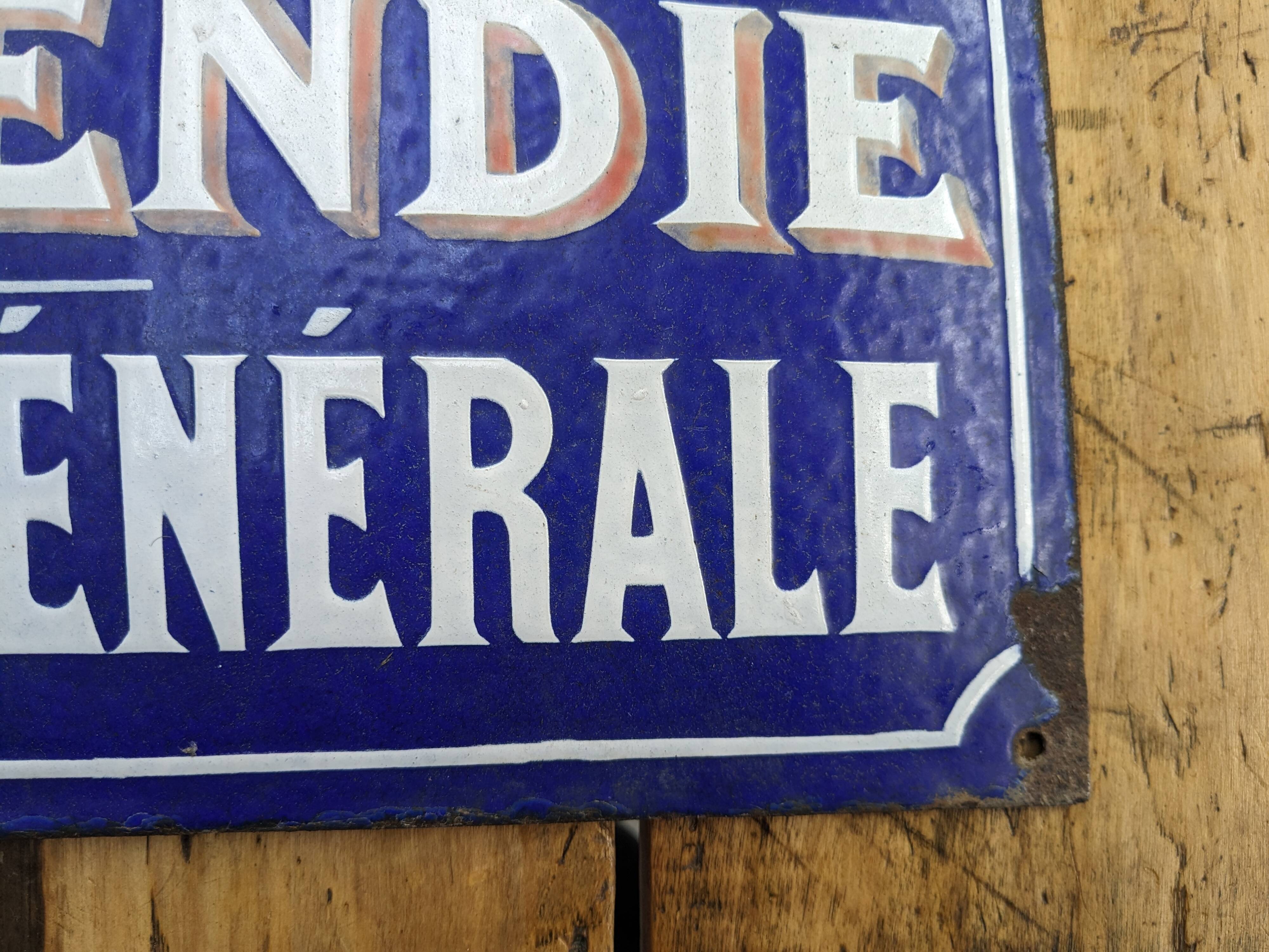 Enamelled plaque "The rescue" insurance company 1910/1920