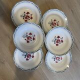 6 vintage deep plates Digoin Sarreguemines model Nina Rosa 2008145