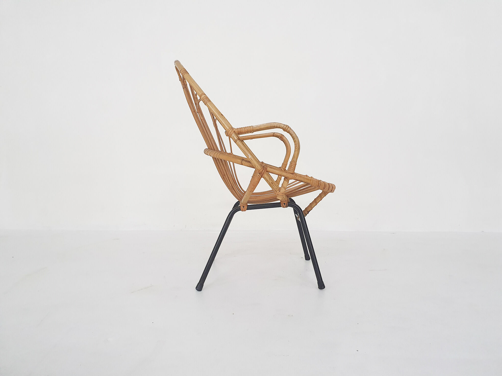 Rohe Noordwolde bamboo lounge chair, The Netherlands 1950's