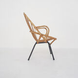 Fauteuil en bambou Rohe Noordwolde, Pays-Bas années 1950