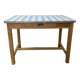 Farmhouse table with enamelled metal top