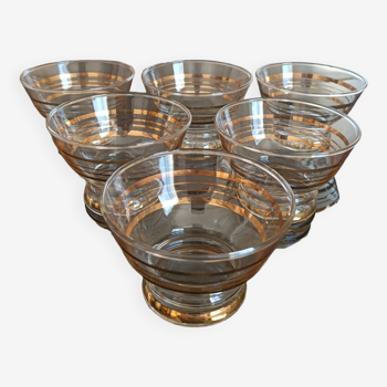 Set of 6 vintage glass bowls