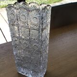 Rectangular cut Saint Louis crystal vase