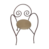 Fauteuil en fer forgé et corde
