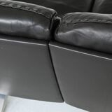 De Sede model DS-31 three-seat sofa black leather Switzerland 1970