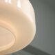 Lampe à Suspension Mid-Century en Laiton et Opaline, Italie, 1950s