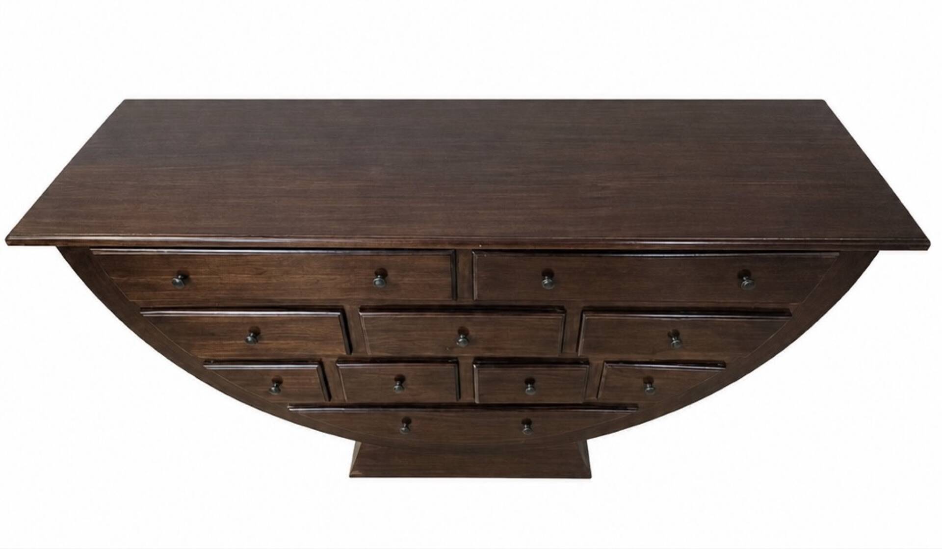 Curved mahogany sideboard with 10 drawers – Chic colonial spirit
