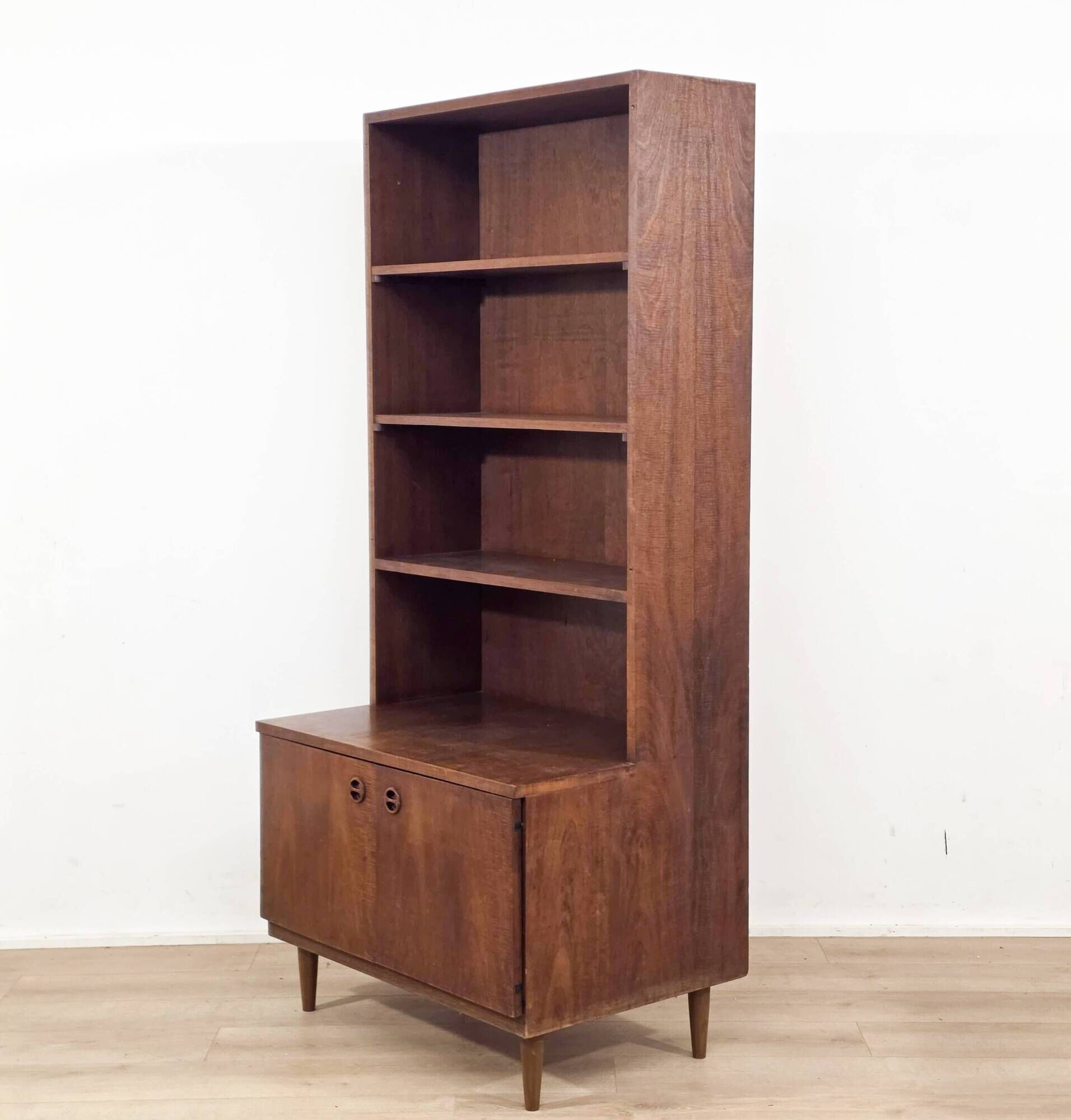 Scandinavian solid wood bookshelf, Mid-Century style, 1960s