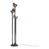 Chrome floor lamp with adjustable metal ball-shaped lights, Italy 1970s