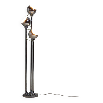 Chrome floor lamp with adjustable metal ball-shaped lights, Italy 1970s