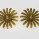 Pair of palm tree wall lights in gold metal. 70s