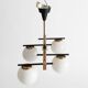 Stilnovo ceiling light Mid-century modern brass and glass Italy 1960s