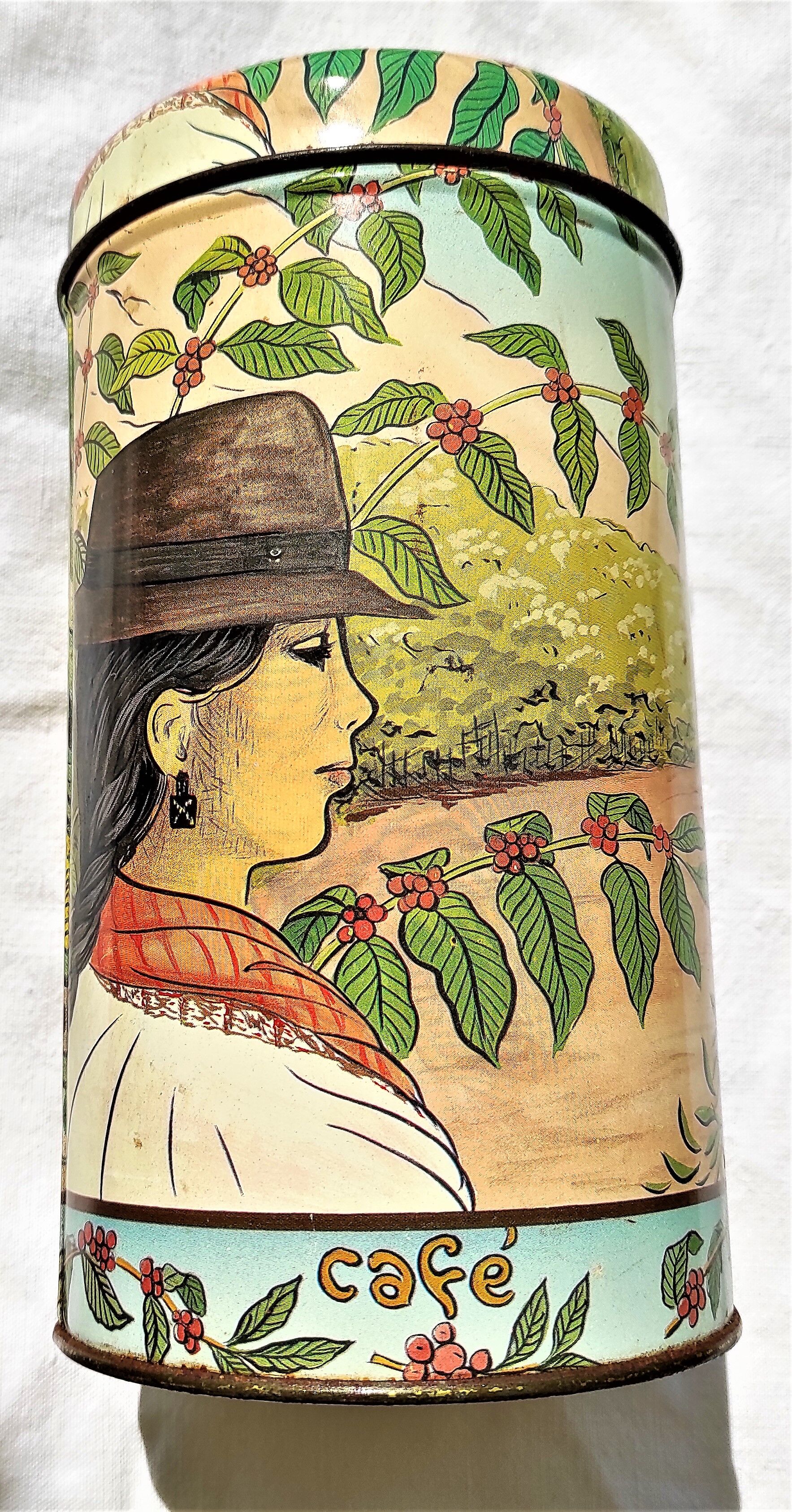 Vintage coffee box signed Joelle