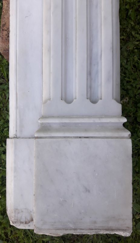 Old fireplace XIX° white marble