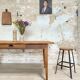 Vintage farmhouse table with spindle legs.