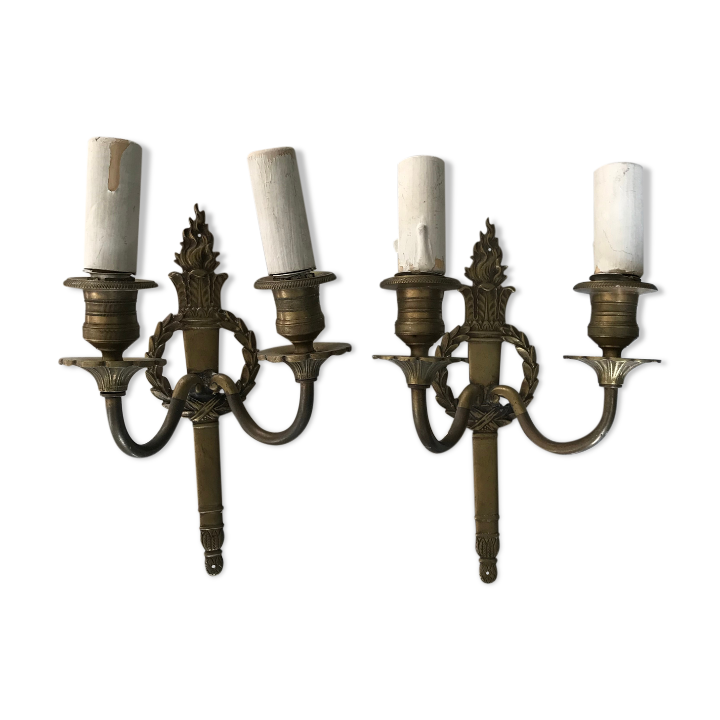 Pair of bronze sconces