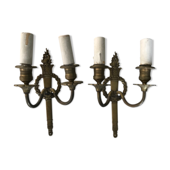 Pair of bronze sconces