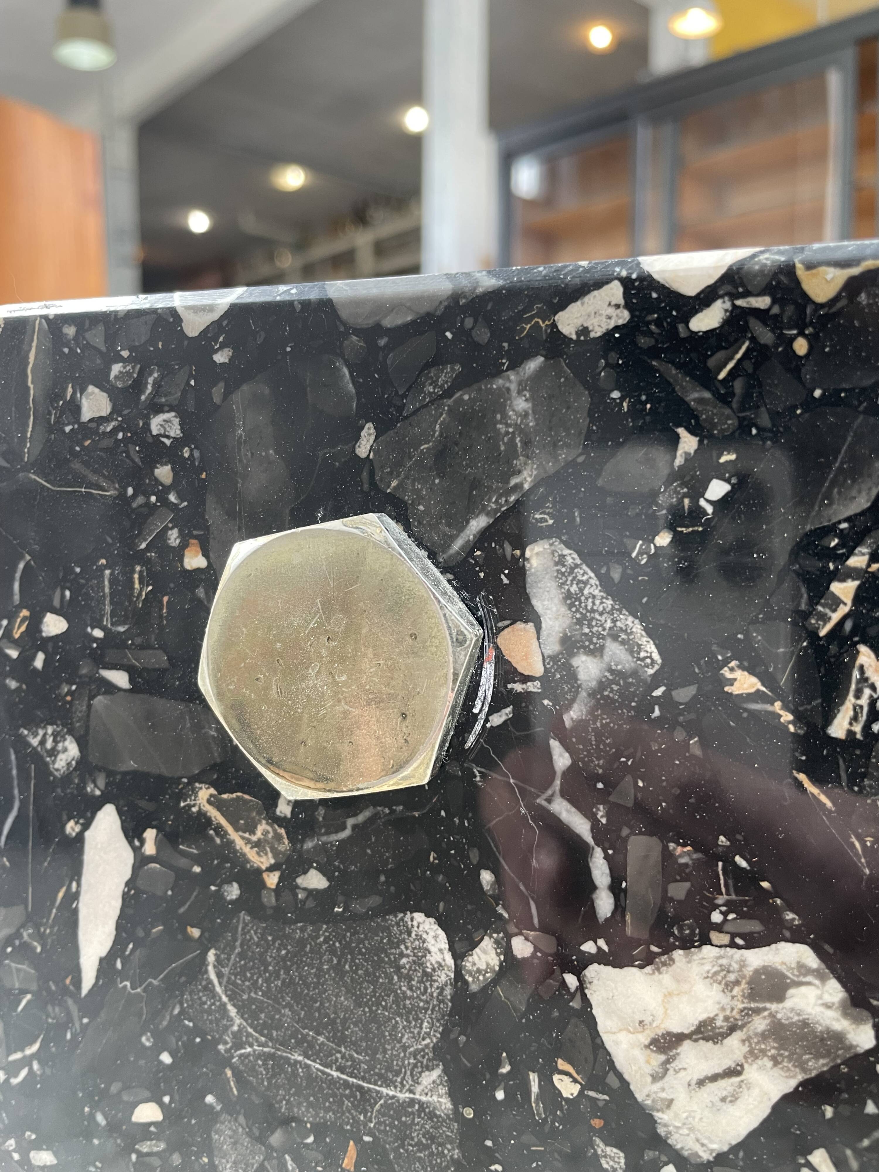 80s Italian marble and glass coffee table