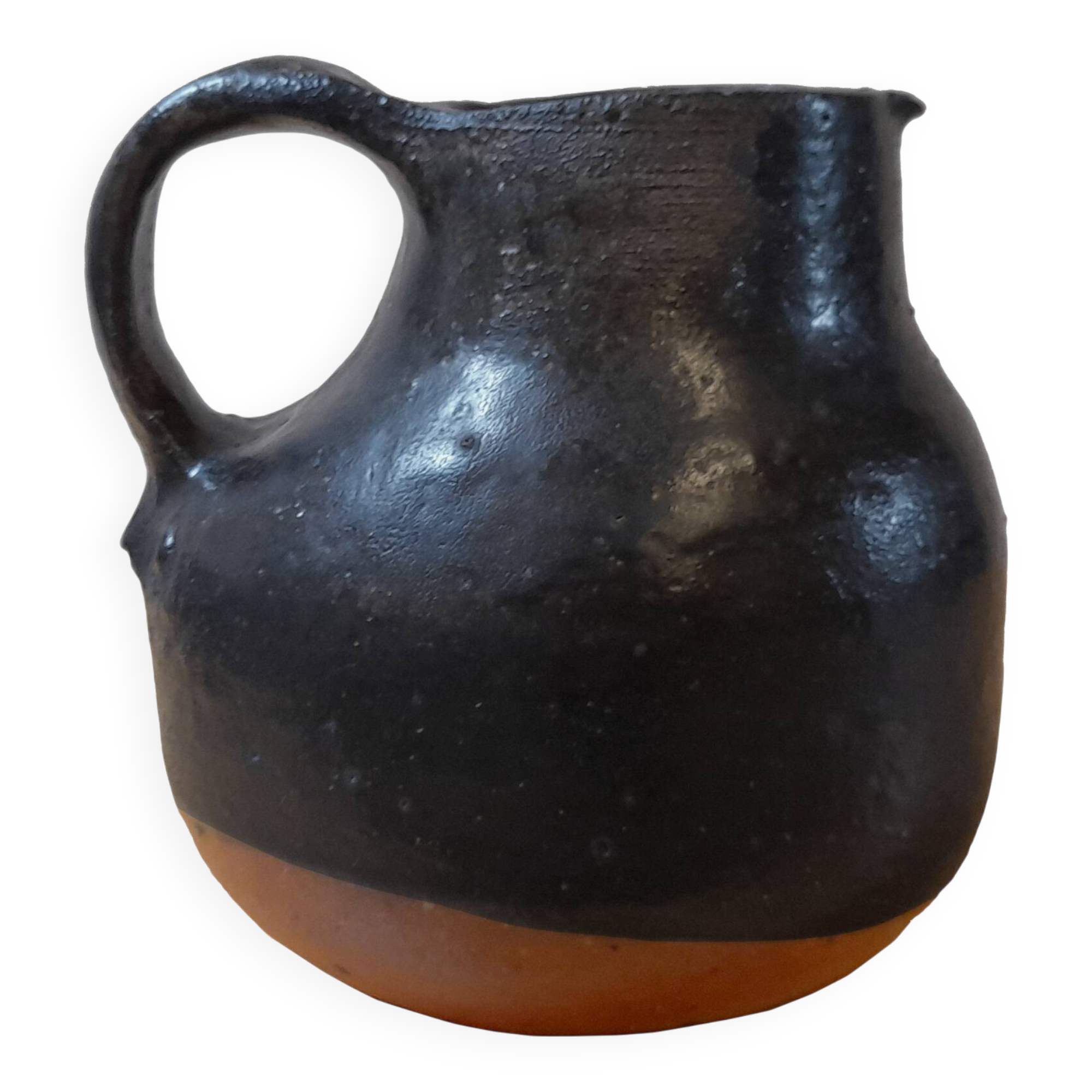 Yves Mohy, pyrite stoneware pitcher, La Borne, France, 1950s