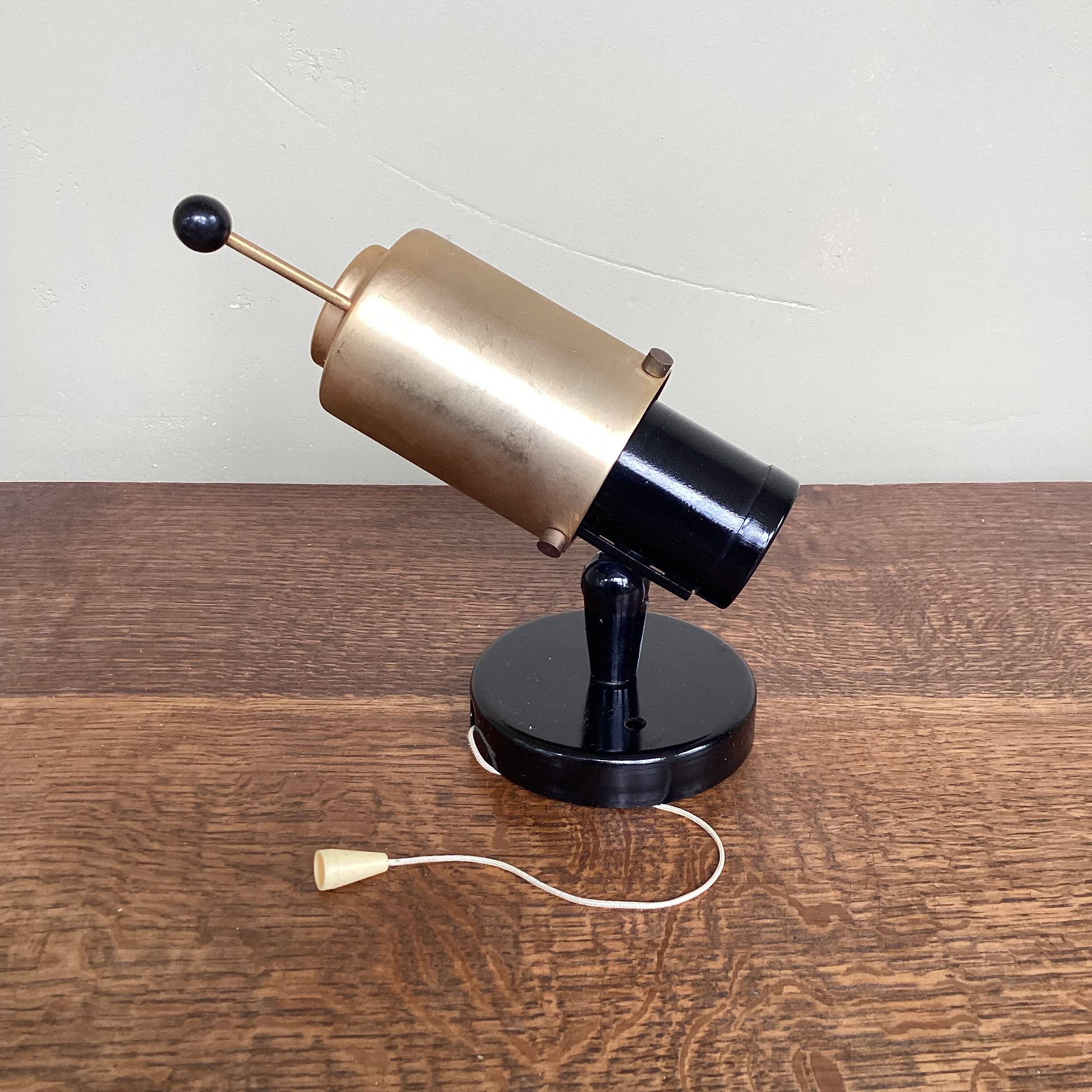 Vintage Zodiac wall light by Jacques Biny, chrome and black, Lita 1950