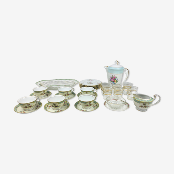 Service to the depareille - glassware and porcelain - 6 cutlery -23 pieces