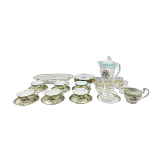 Service to the depareille - glassware and porcelain - 6 cutlery -23 pieces