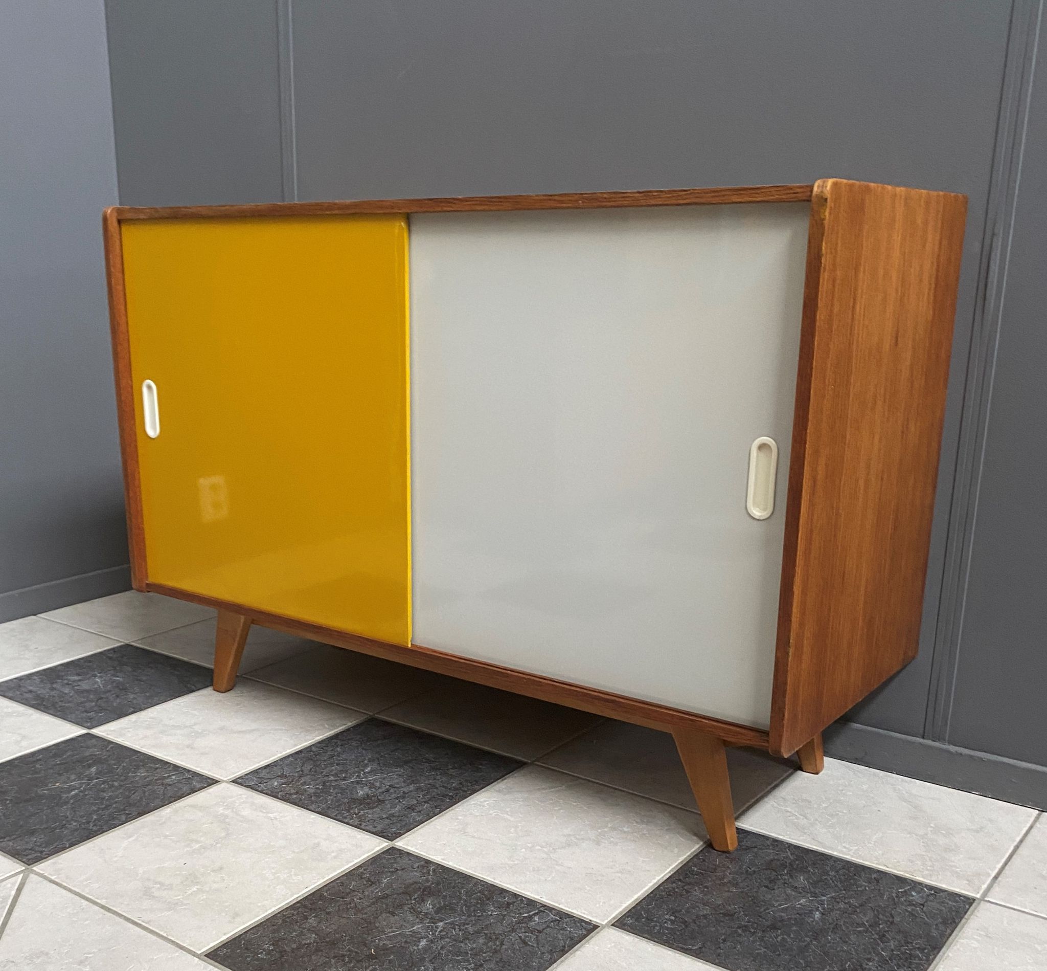 Jiri Jiroutek Yellow and White sideboard 1960s for Interier Praha