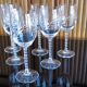 Lot 6 glasses of red wine crystal cut twisted foot Epis Cristal d'Arques