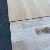 Renovated art deco table in solid oak, rectangular, extendable, 220cm