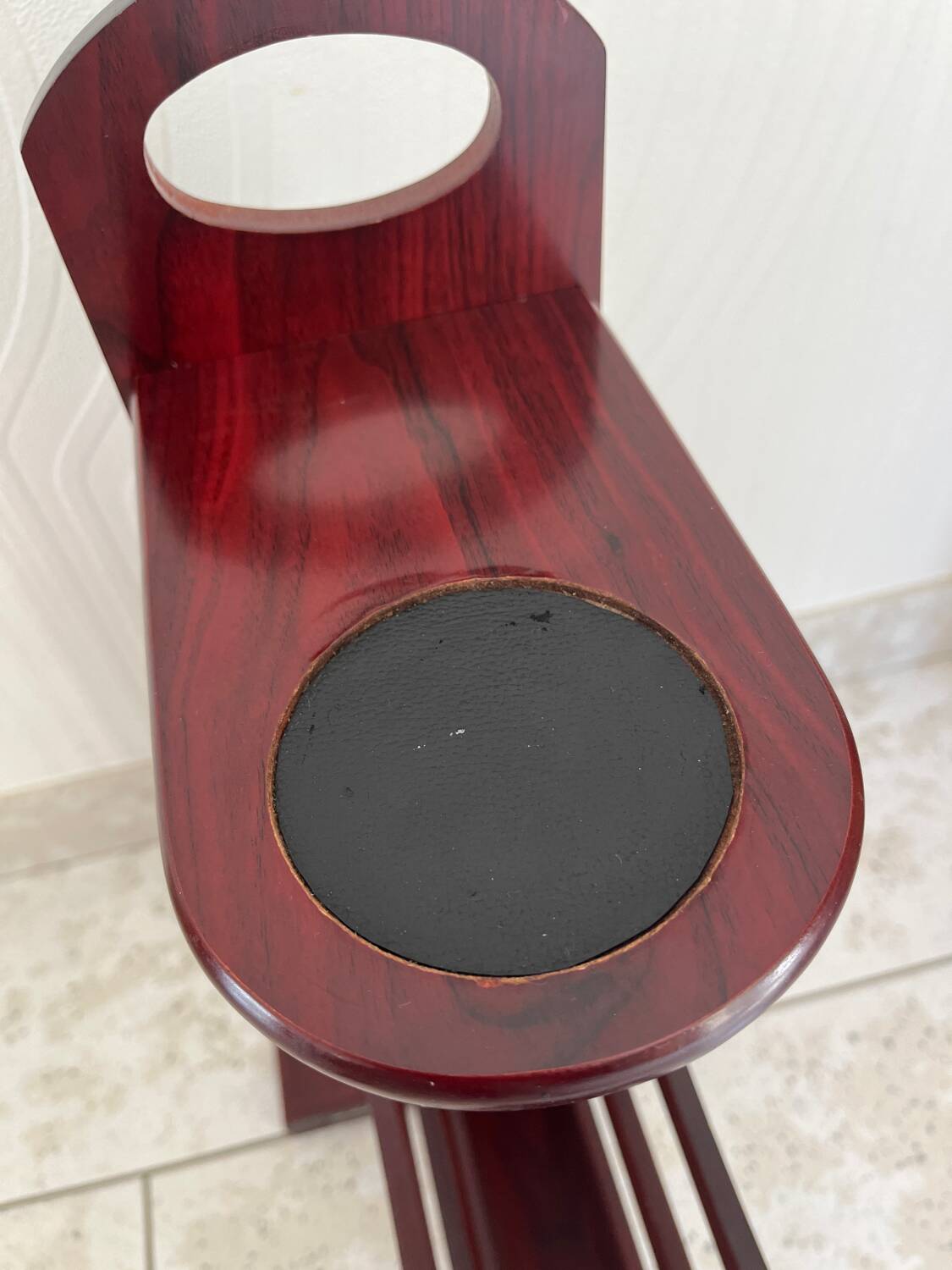 Art Deco magazine rack in mahogany color from the 60s