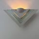 Pair of vintage wall lights, white lacquered metal and glass, Germany 1970s