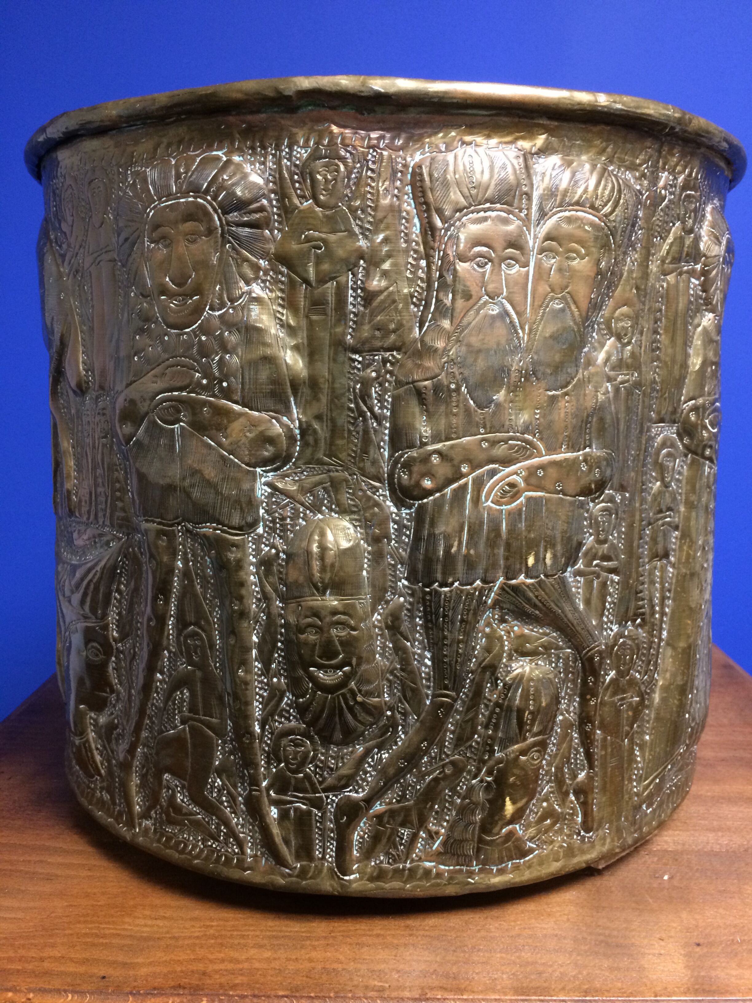 Brass "ethnic" pot cover