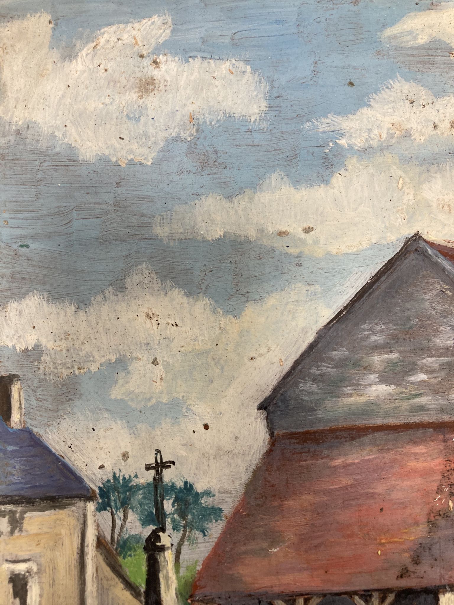 Huile sur panneau vintage