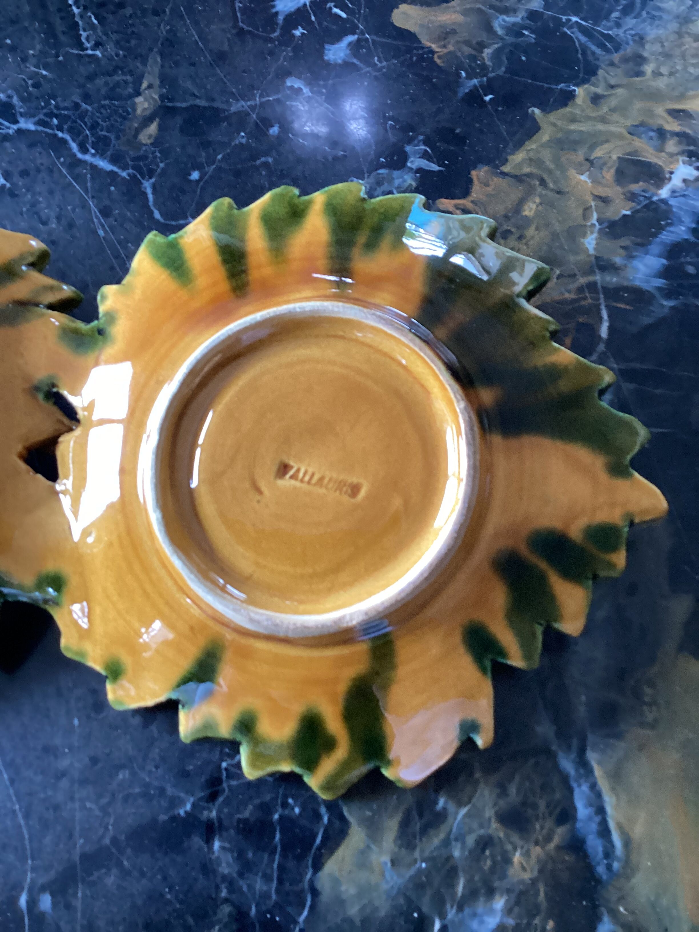 Vallauris ceramic dish signed