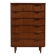 Commode en teck restaurée avec six tiroirs