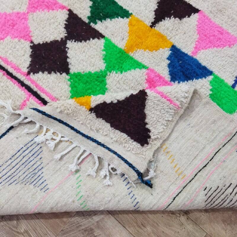 Handmade wool Berber rug 300x190 cm