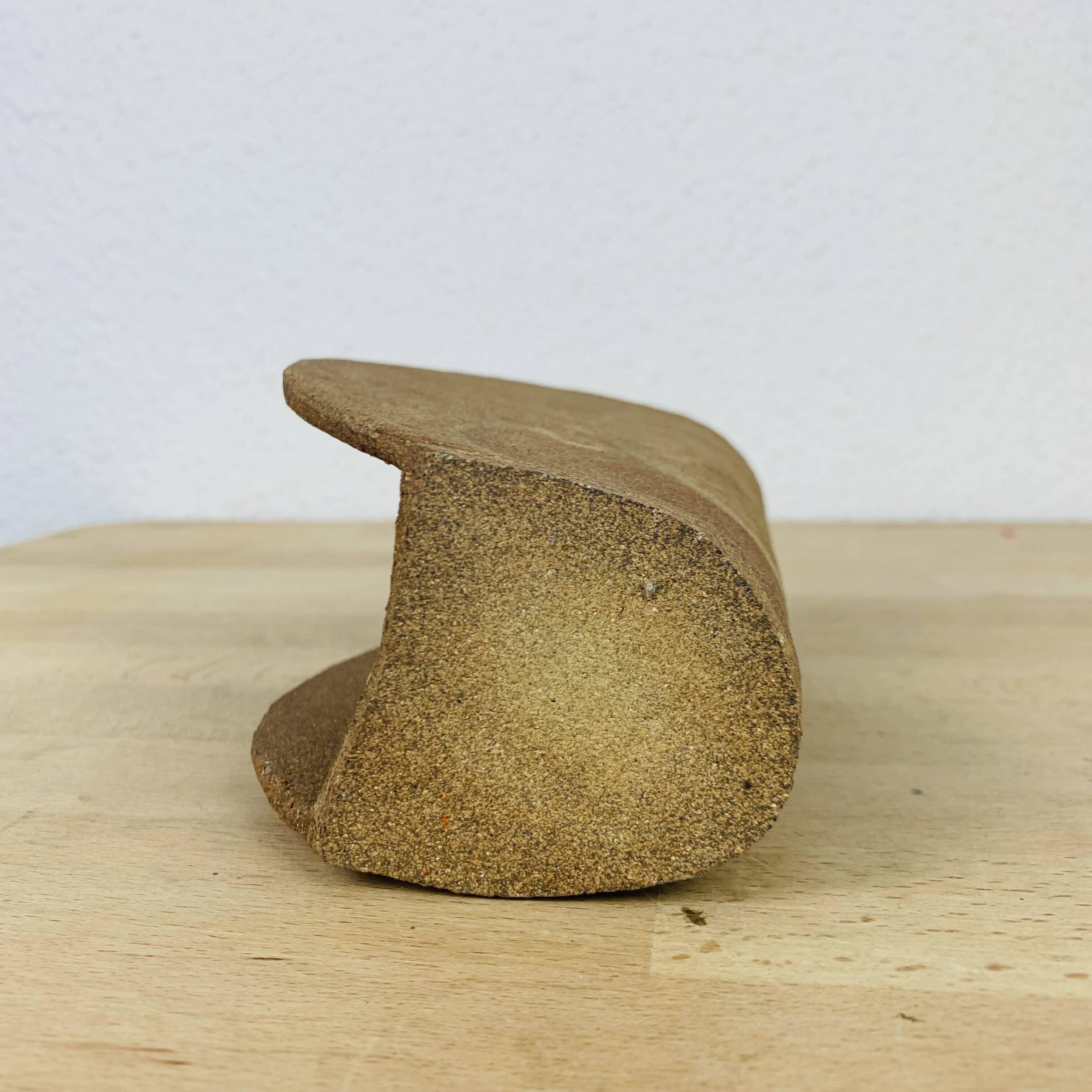 Vintage stoneware free-form vase