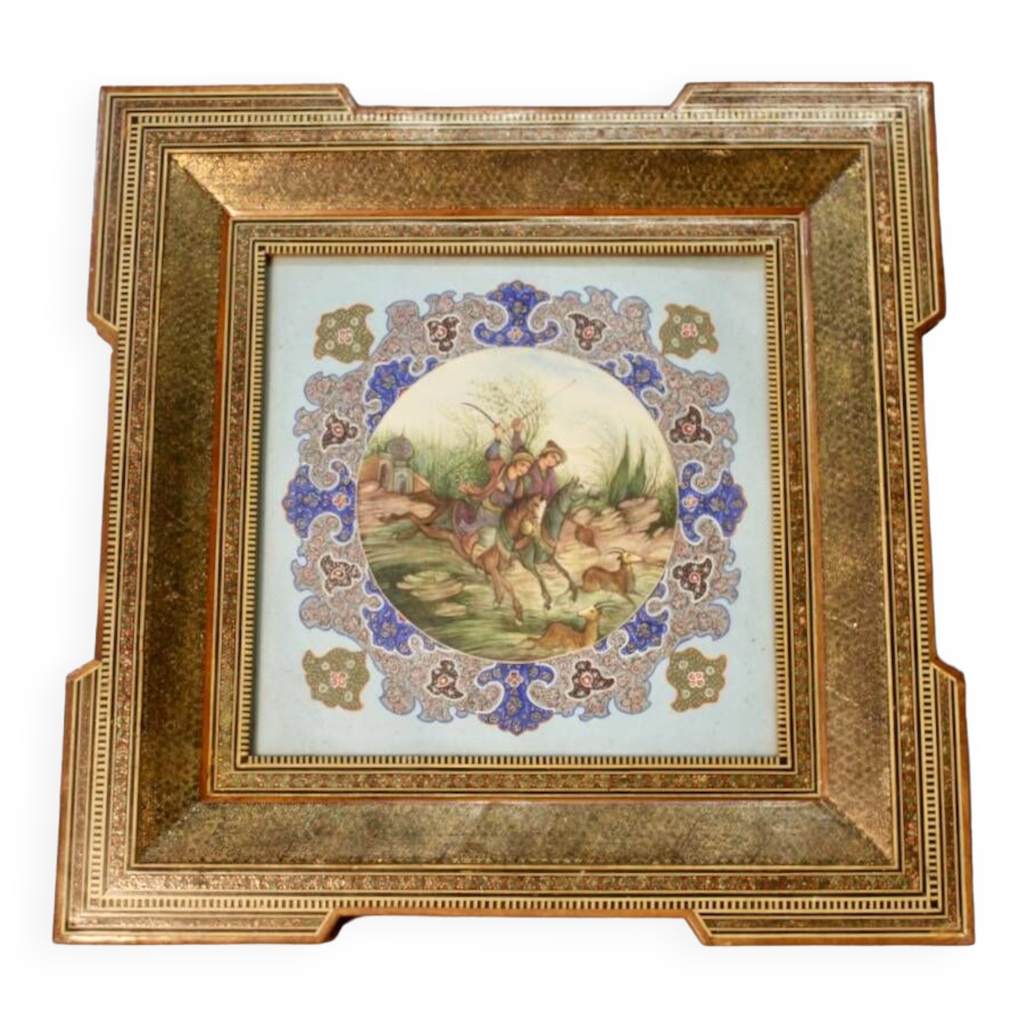 Oriental frame with painting on medallion