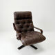 Mid-century leather swivel chair