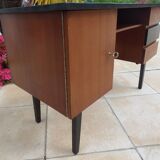 Vintage desk three drawers and a door with shelf