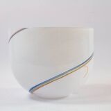 Kosta Boda bowl-centerpiece, 1980s / 90s, white with multicolor filaments.